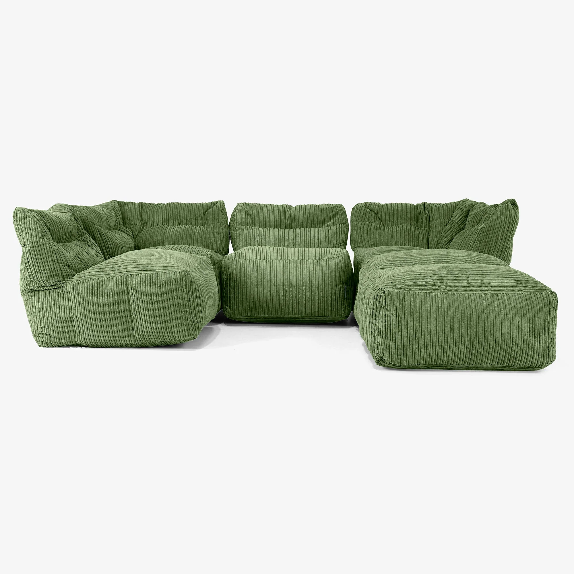 Modulsoffa 4-sits med Schäslong - Klassisk Manchestertyg Skogsgrön - Image 3