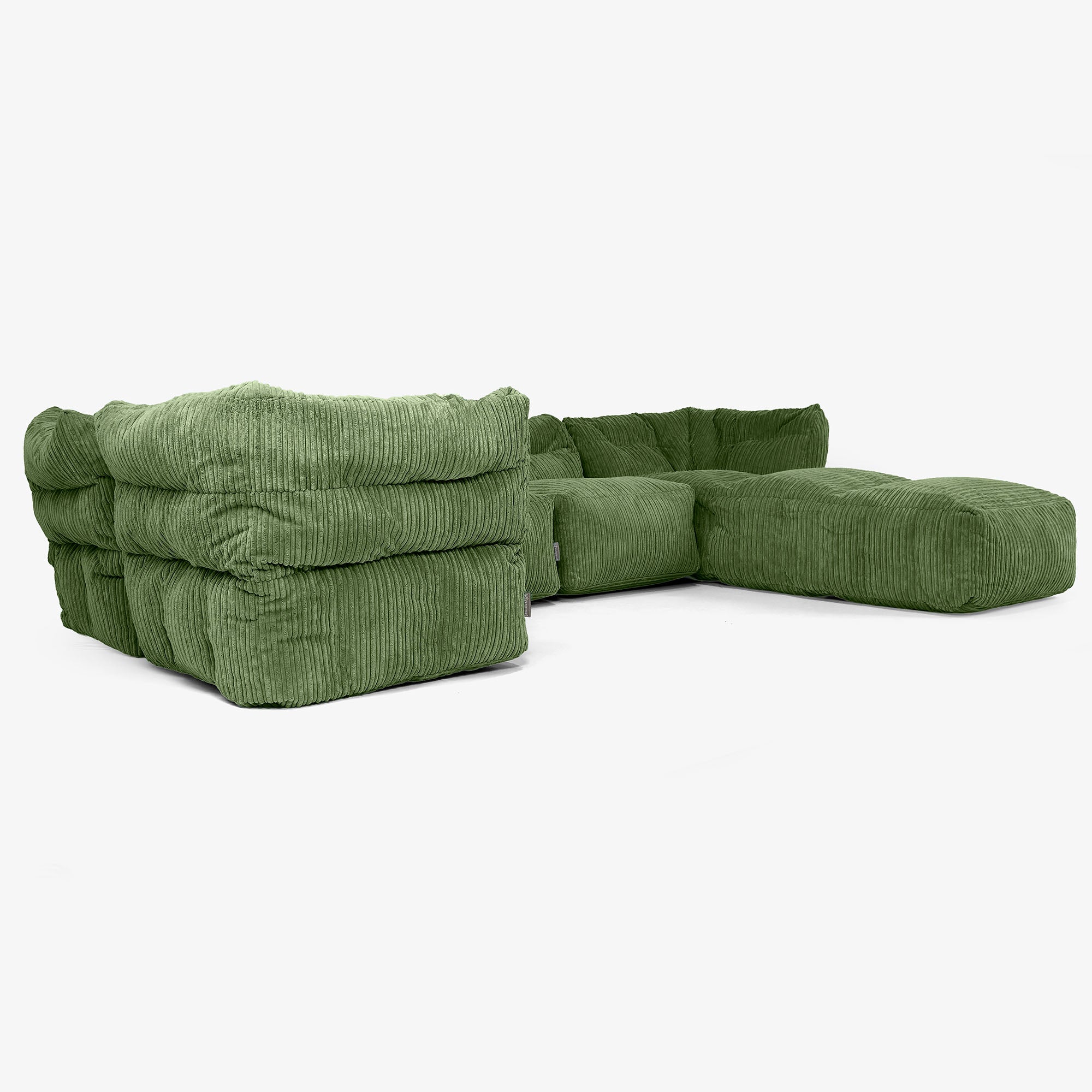 Modulsoffa 5-sits med Schäslong - Klassisk Manchestertyg Skogsgrön - Image 2