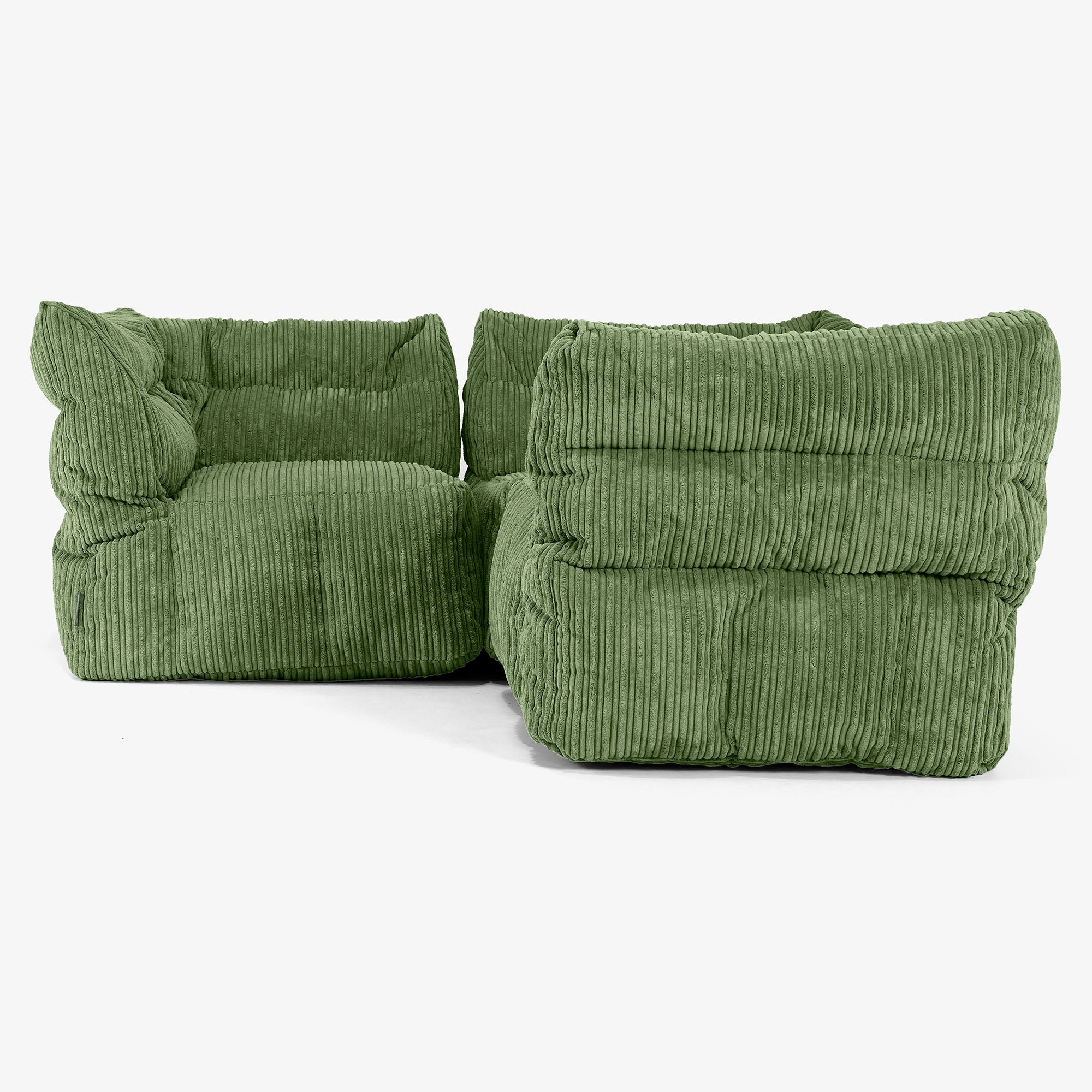 Modulsoffa Hörnsoffa 3-sits - Klassisk Manchestertyg Skogsgrön - Image 2