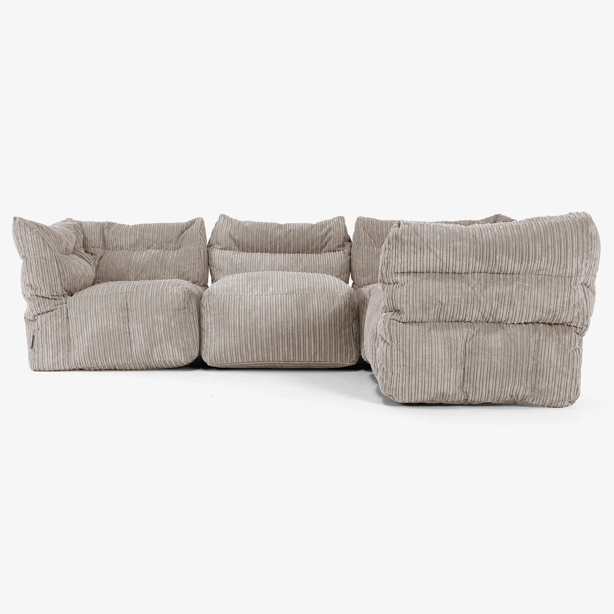 Modulsoffa Hörnsoffa 4-sits - Klassisk Manchestertyg Duvgrå - Image 2