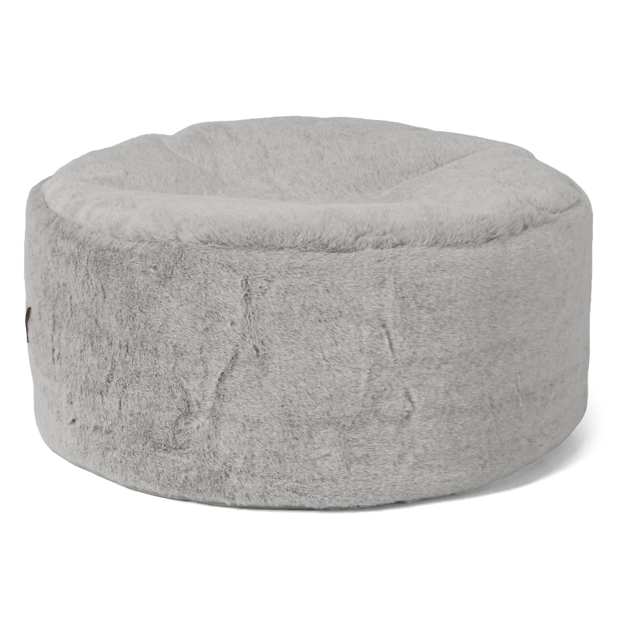 Ottomanpuff med Bricka - Fuskkaninpäls Ljusgrå - Image 2