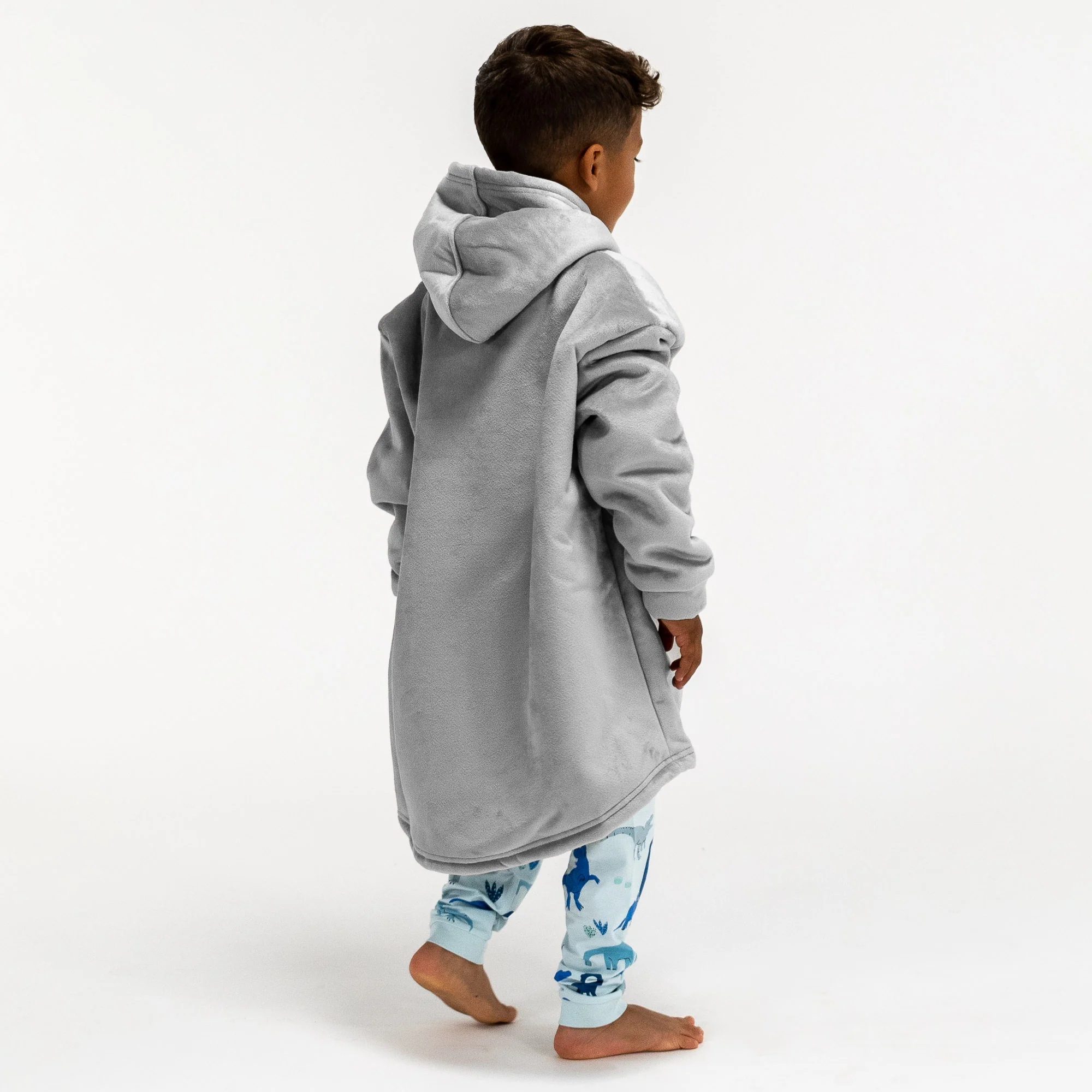 Oversized Hoodie-filt för Barn - Minky Grå - Image 4