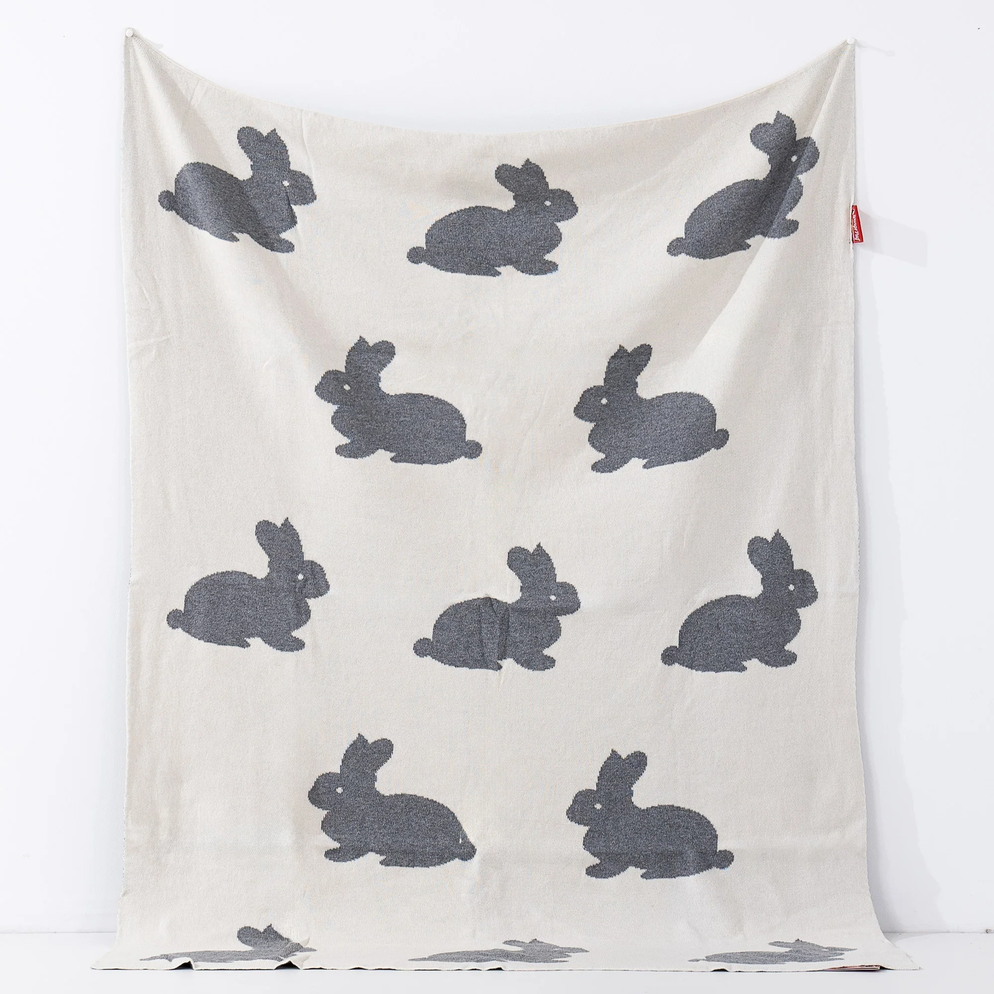 Pläd / Filt Barn - Stickad Rabbit