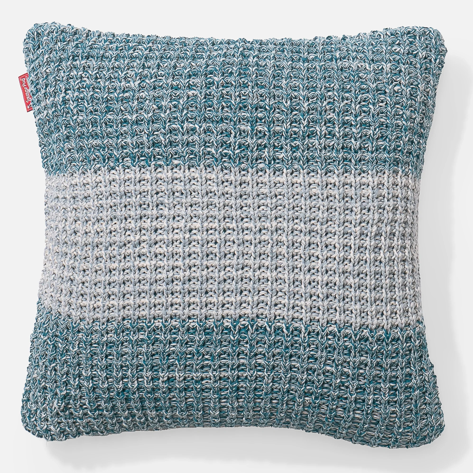 Kuddfodral 47 x 47cm - Stickad Chester Blå