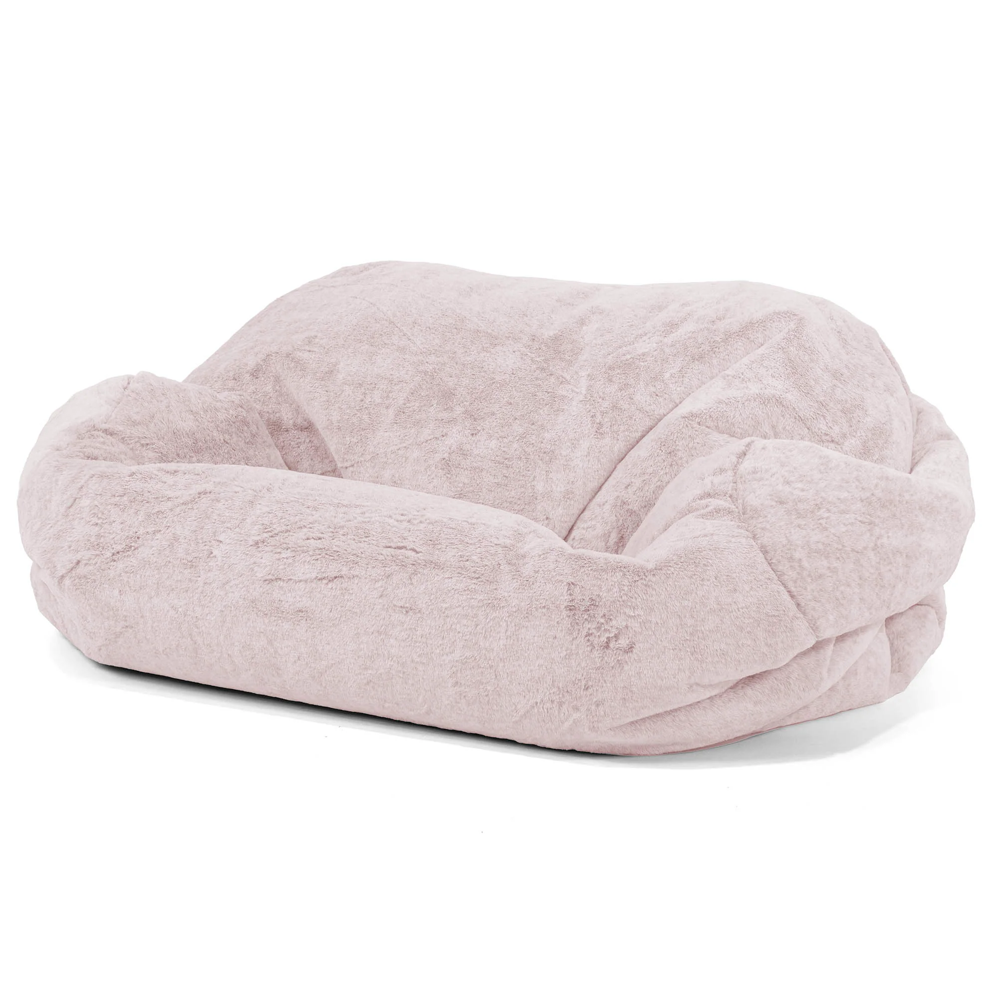 Sabine Saccosäcksoffa - Fuskkaninpäls Gammelrosa