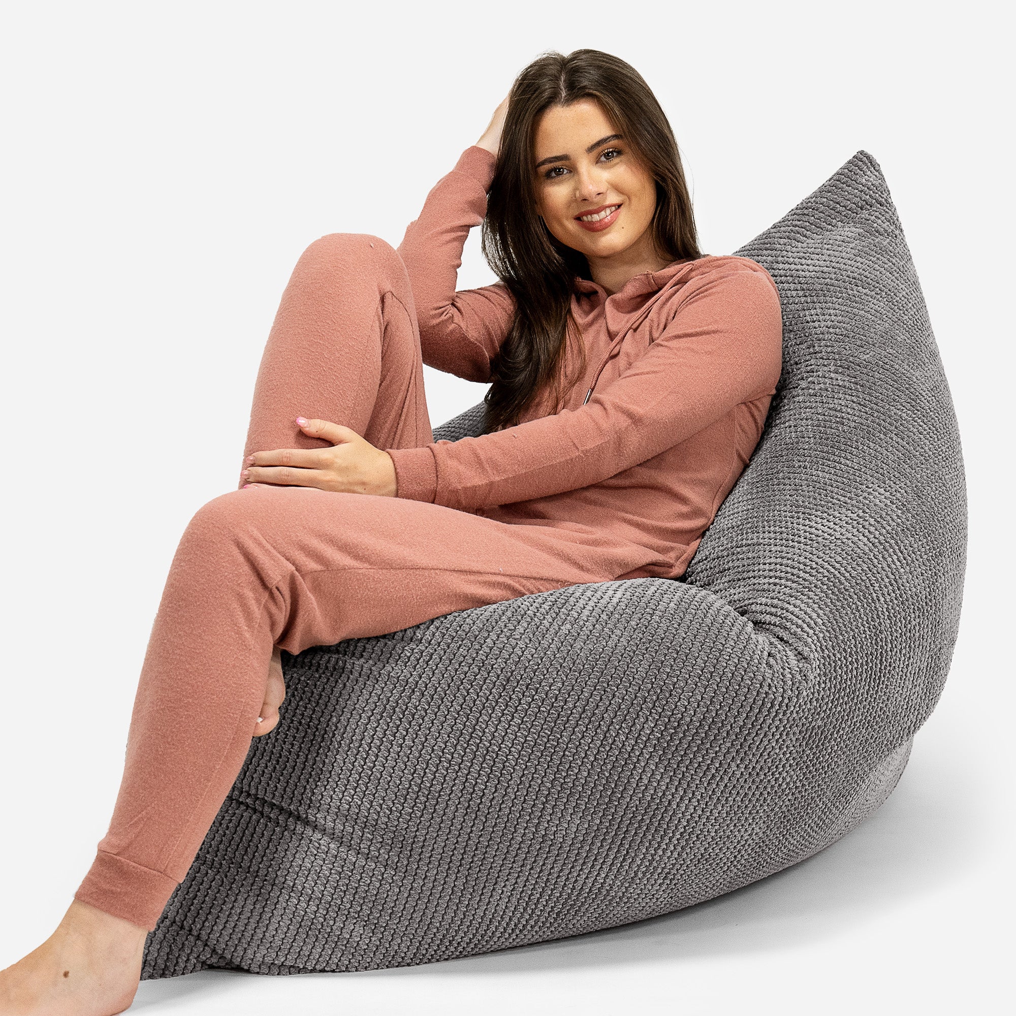 Saccosäck Kudde XXL - Pom-pom Mörkgrå - Image 4