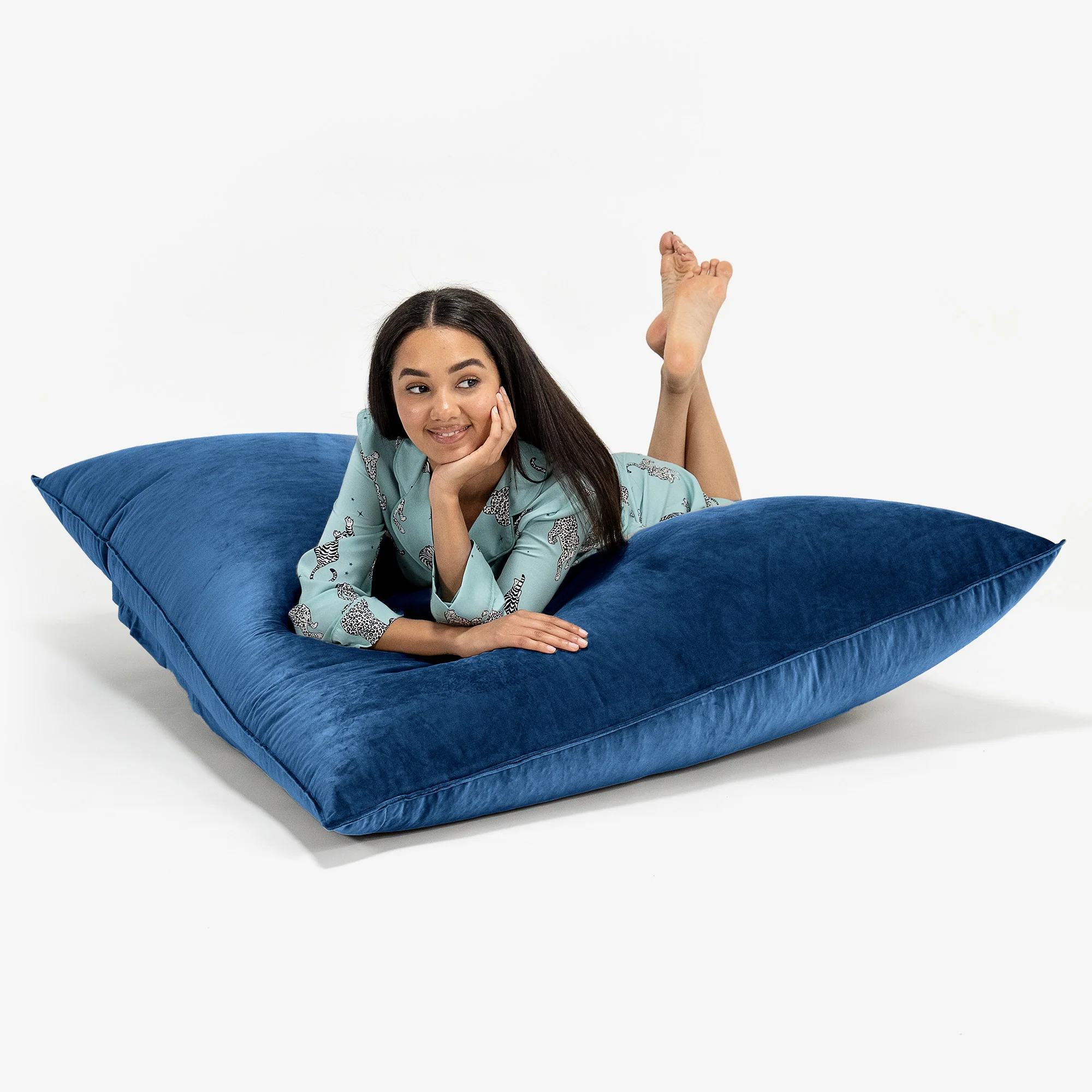 Saccosäck Kudde XXL - Sammet Navy - Image 3