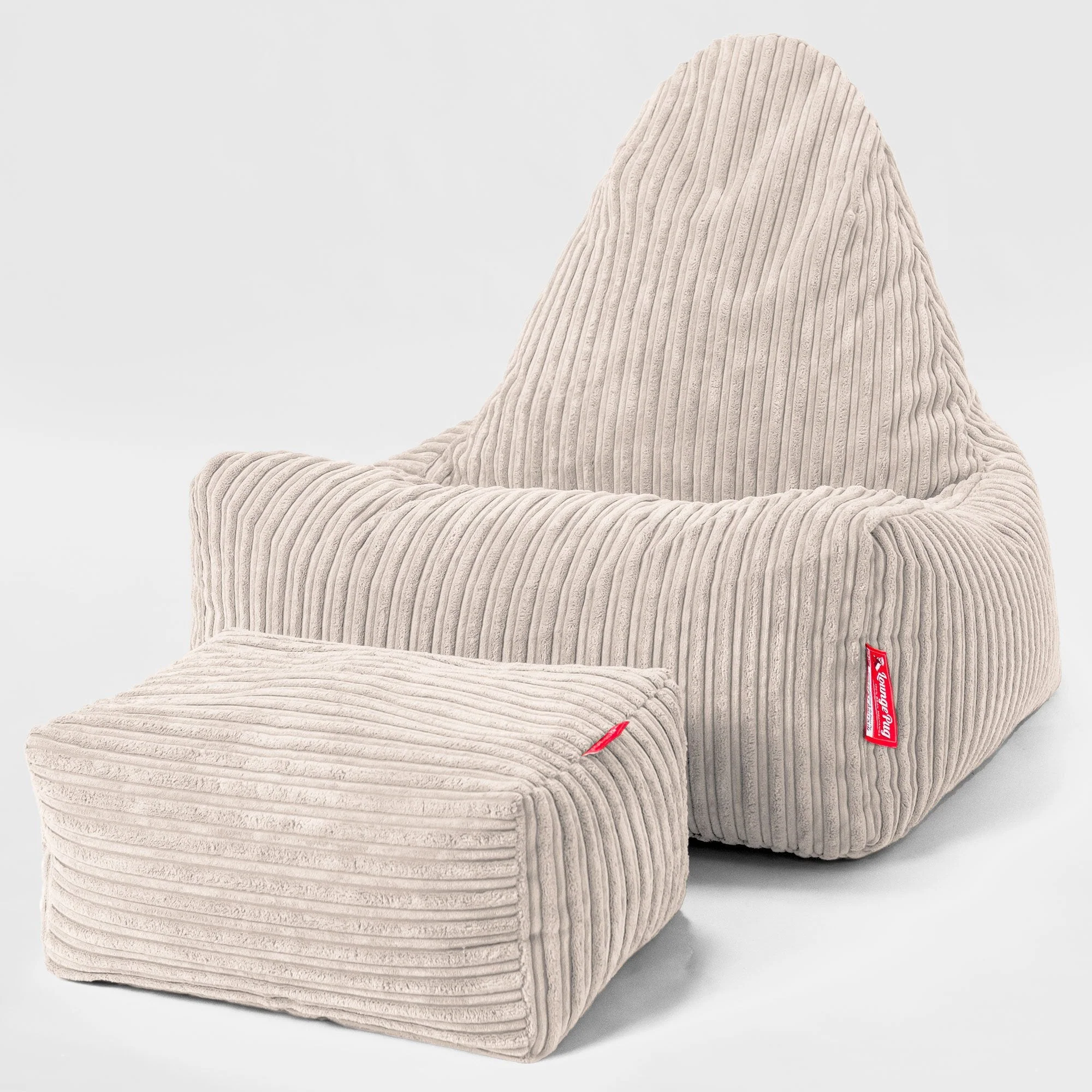 Saccosäck Scandi Lounger - Klassisk Manchestertyg Elfenbensvit - Image 2