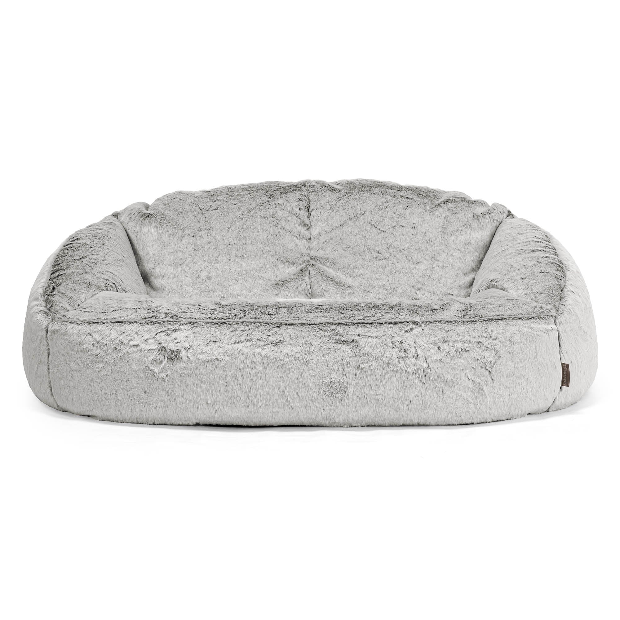 Saccosäck Soffa Bubble - Fuskkaninpäls Ljusgrå