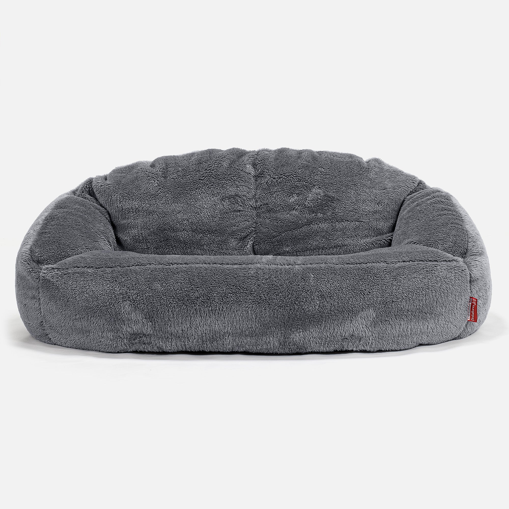 Saccosäck Soffa Bubble - Teddy-fuskpäls Mörkgrå