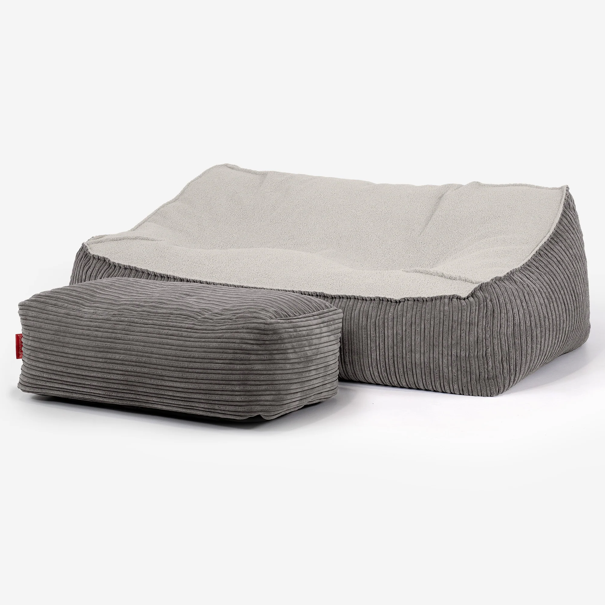 Saccosäcksoffan Sloucher - Boucle & Manchestertyg Grafitgrå - Image 3