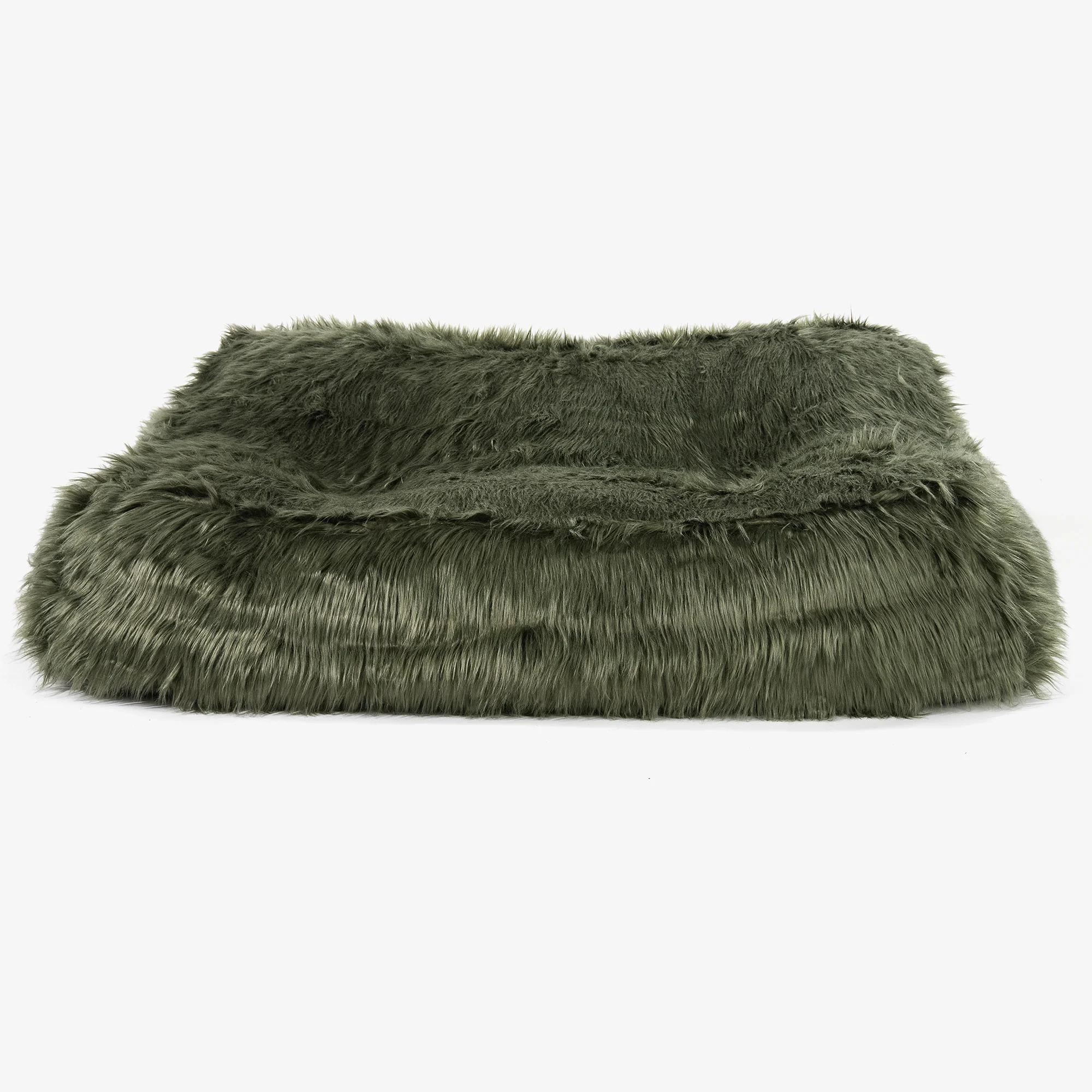 Saccosäcksoffan Sloucher - Mongoliskt Fuskpäls Sage Green - Image 2
