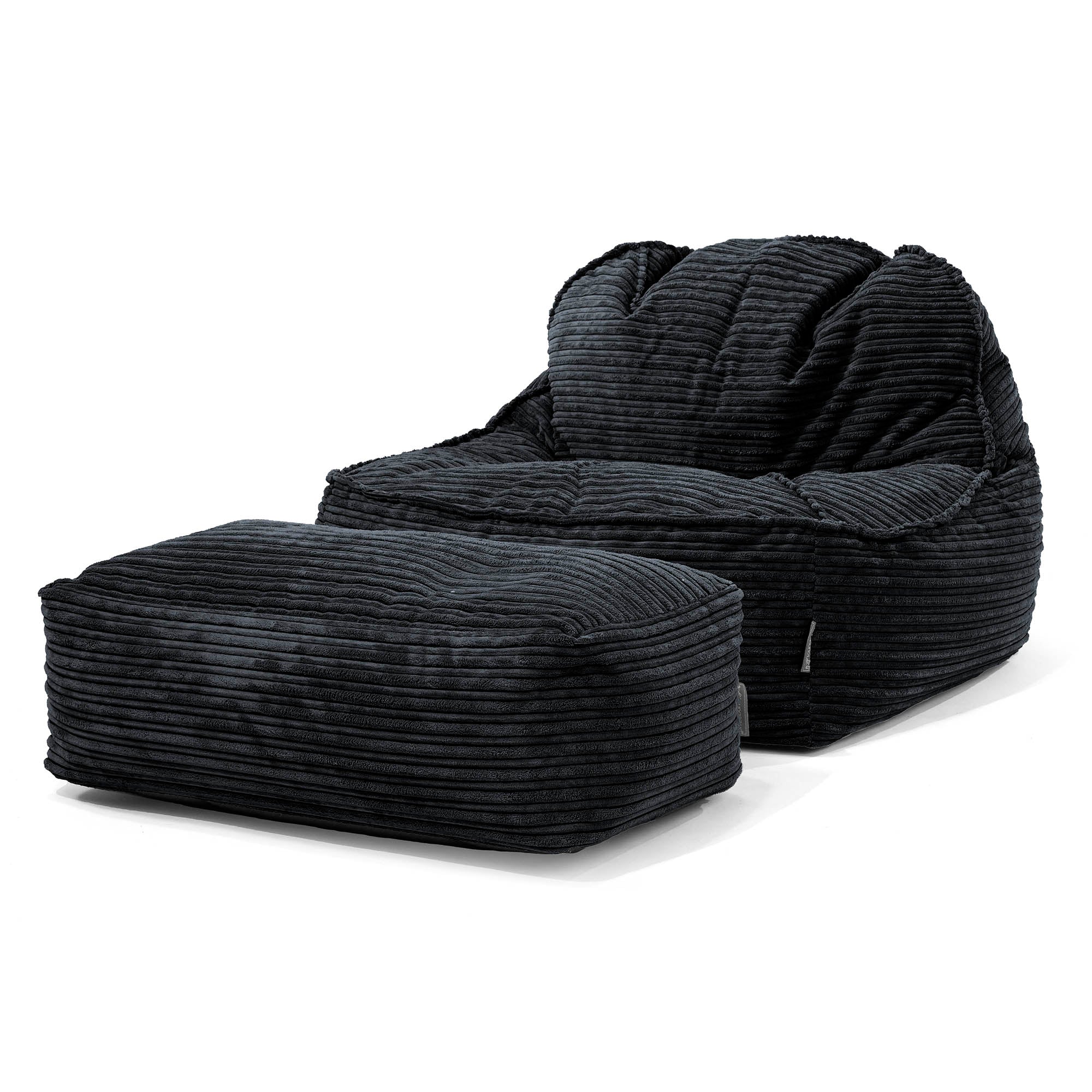 Saccosäckstolen Sloucher 2.0 - Klassisk Manchestertyg Svart - Image 2