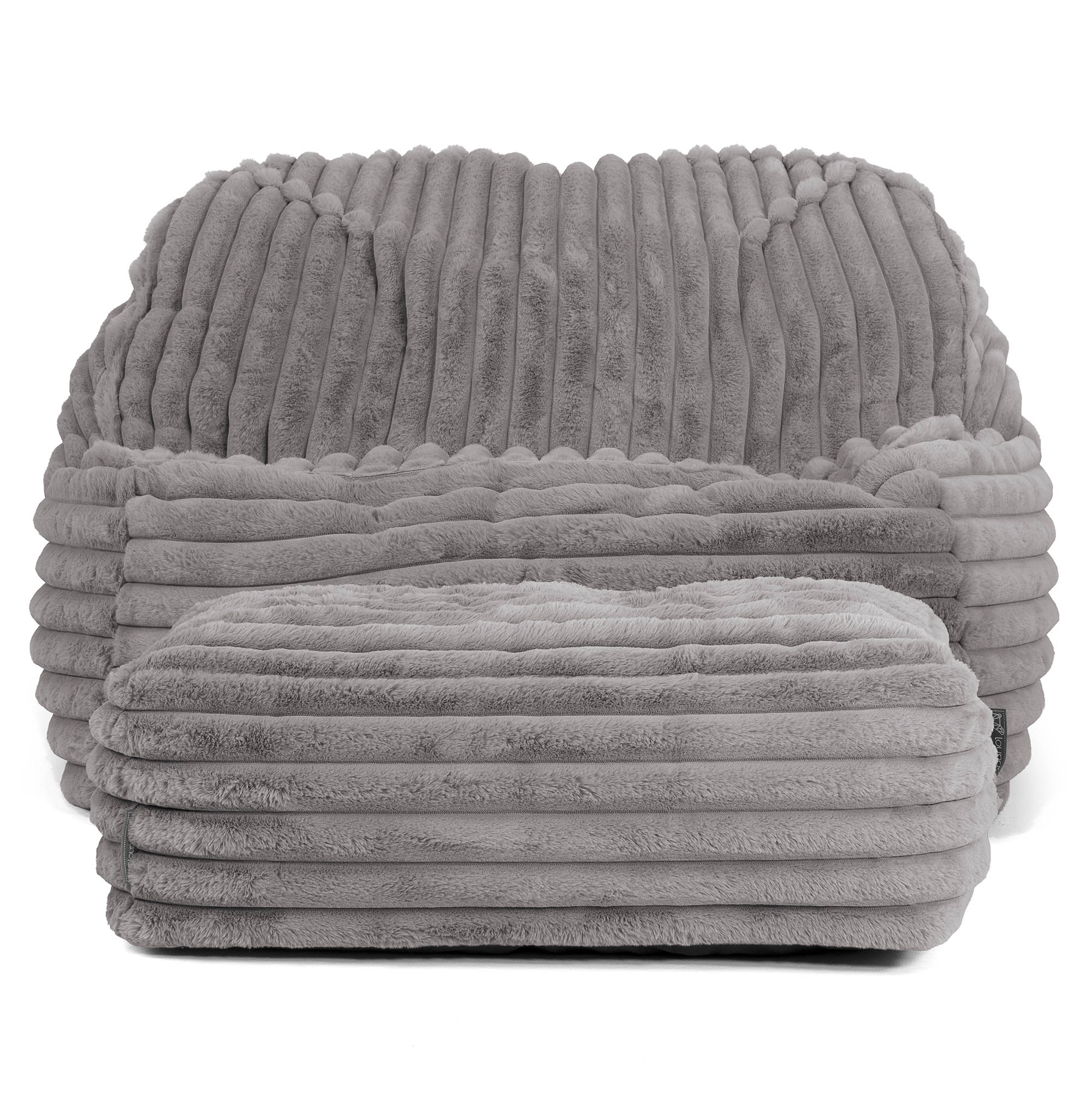 Saccosäckstolen Sloucher - Ultraplyschmanchestertyg Grå - Image 3