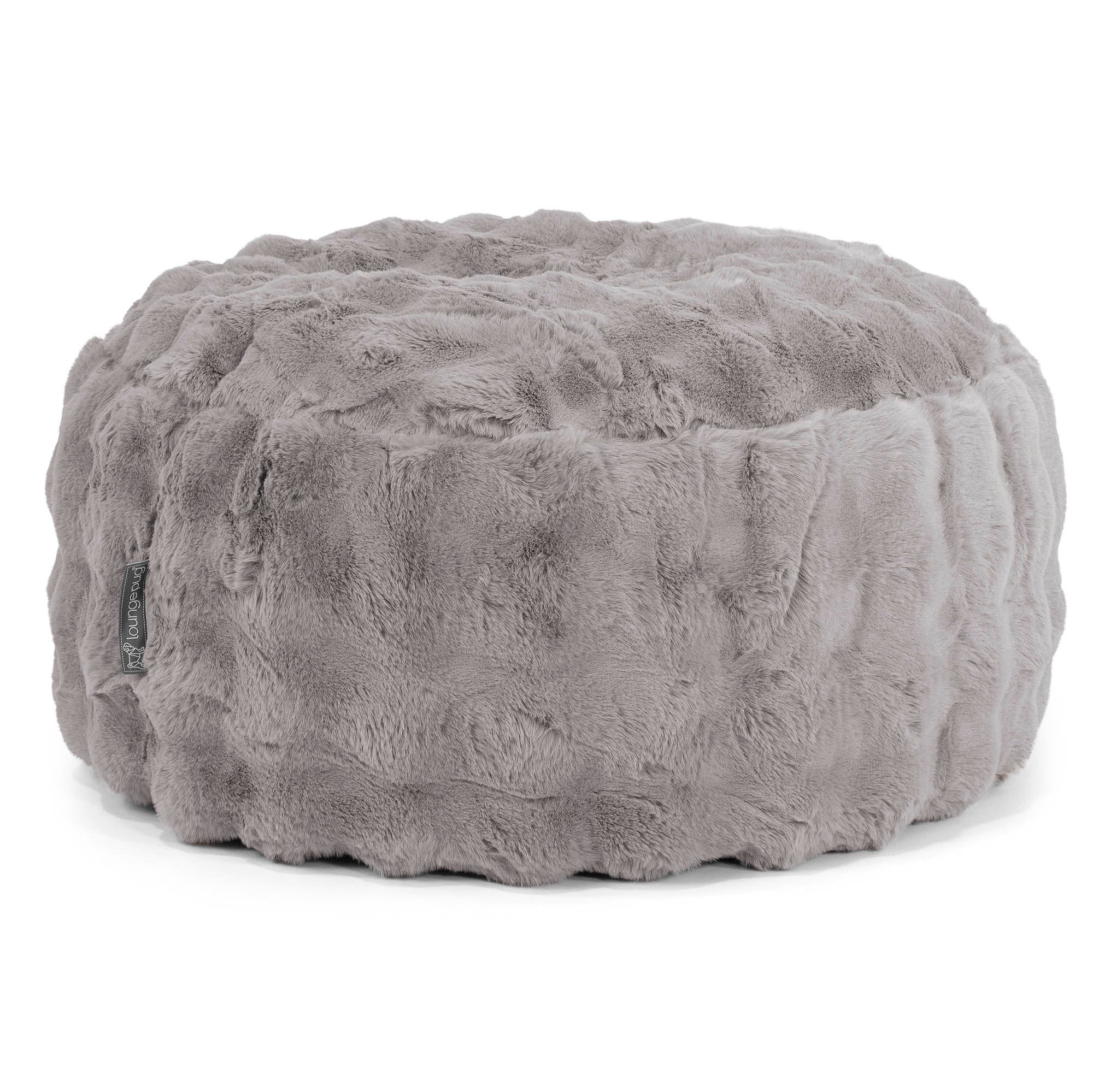 Sittpuff Rund - Fuskpäls Bubble Grå