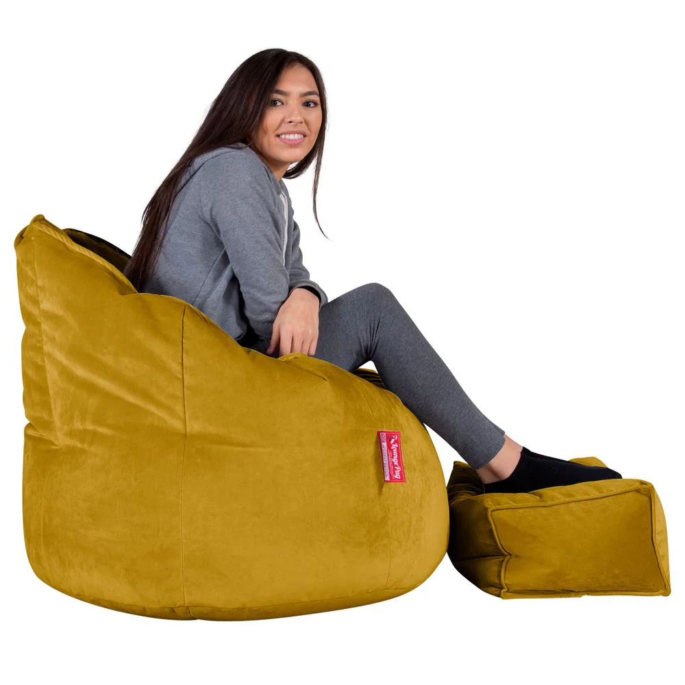 Sittsäck Fåtölj 'Kram' - Sammet Guld - Image 3