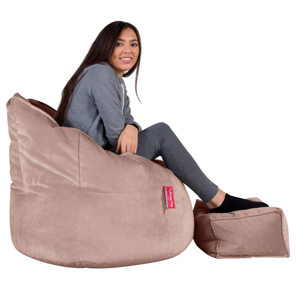 Sittsäck Fåtölj 'Kram' - Sammet Rosa - Image 3