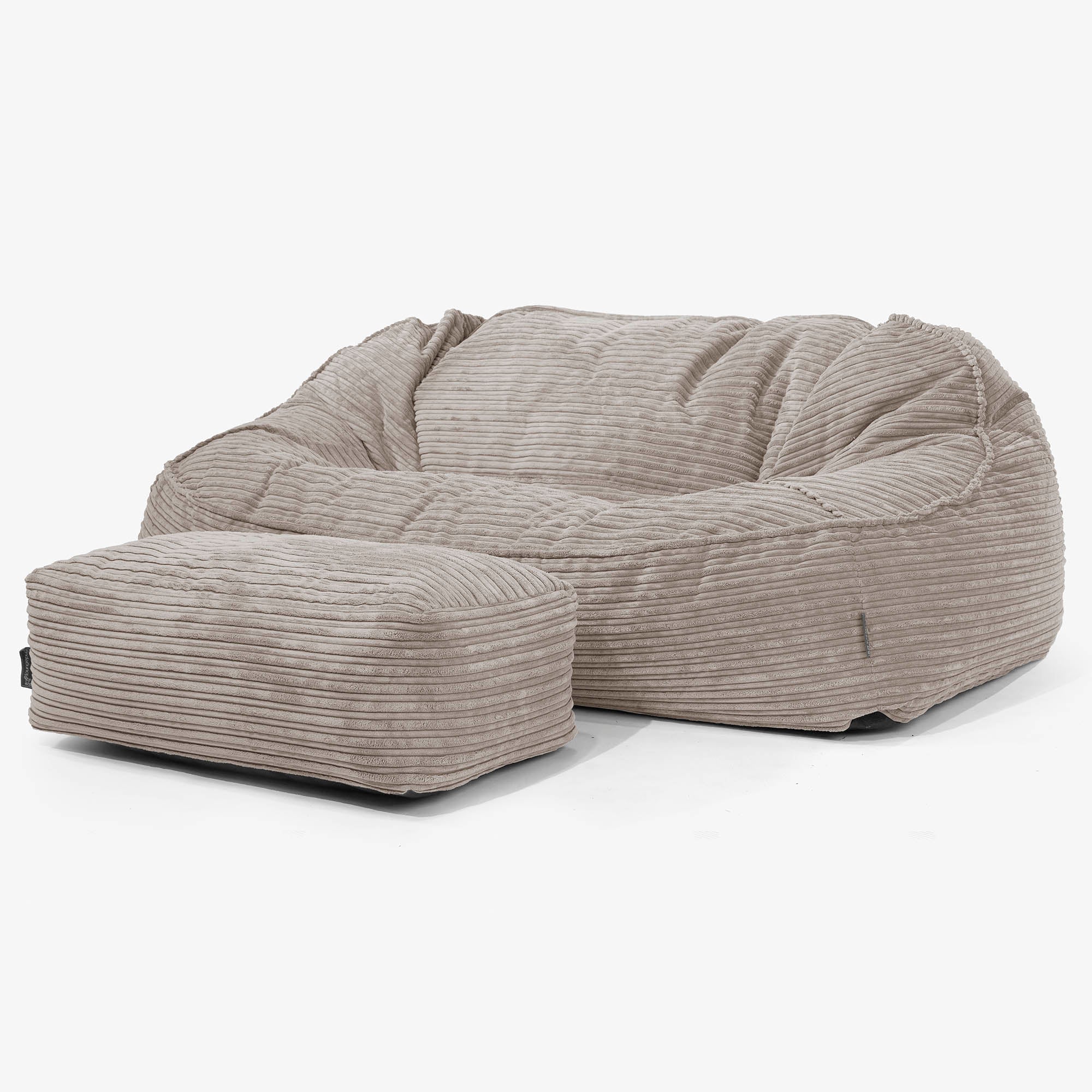 Sloucher Oversized Sittsäckssoffa - Klassisk Manchestertyg Duvgrå - Image 2