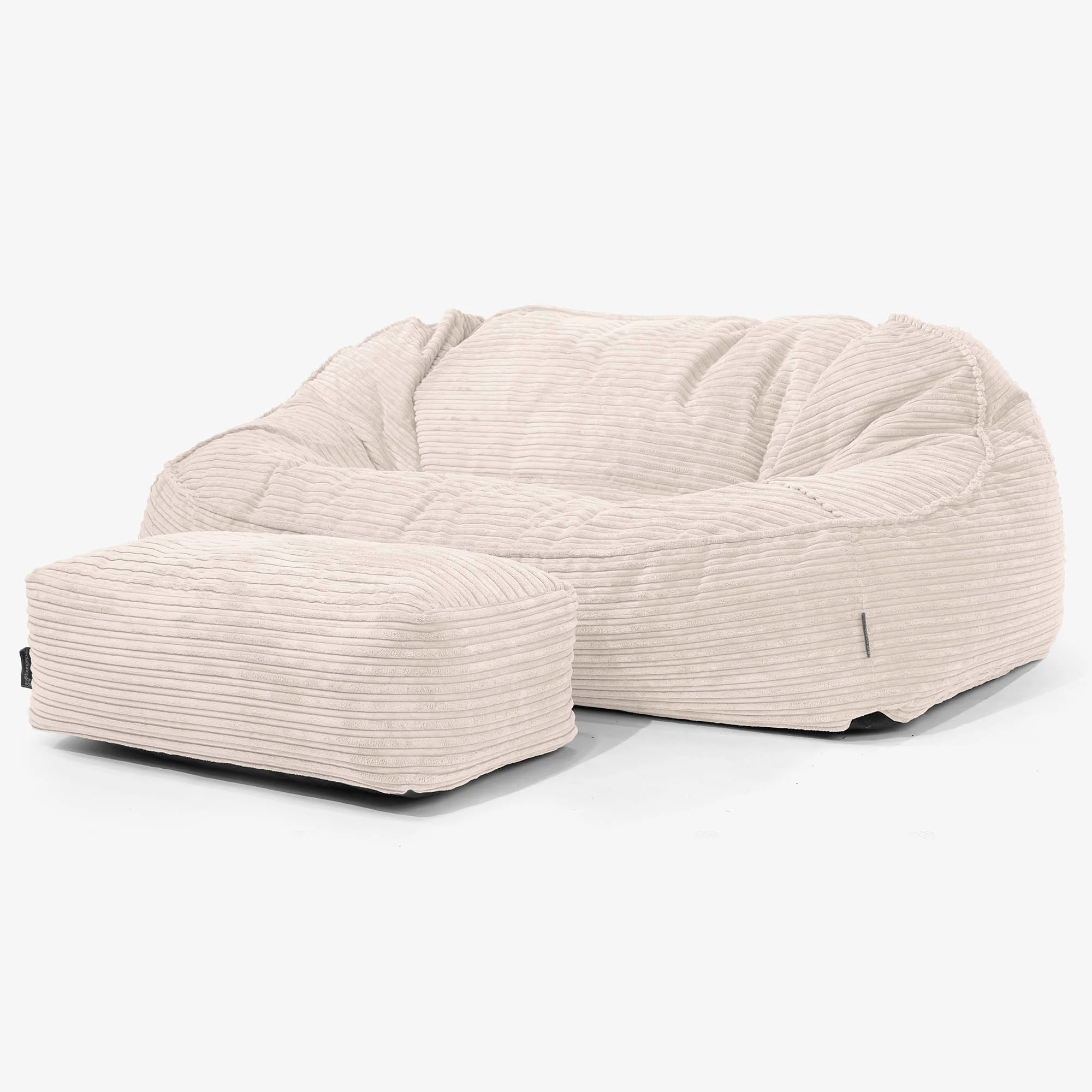 Sloucher Oversized Sittsäckssoffa - Klassisk Manchestertyg Elfenbensvit - Image 2
