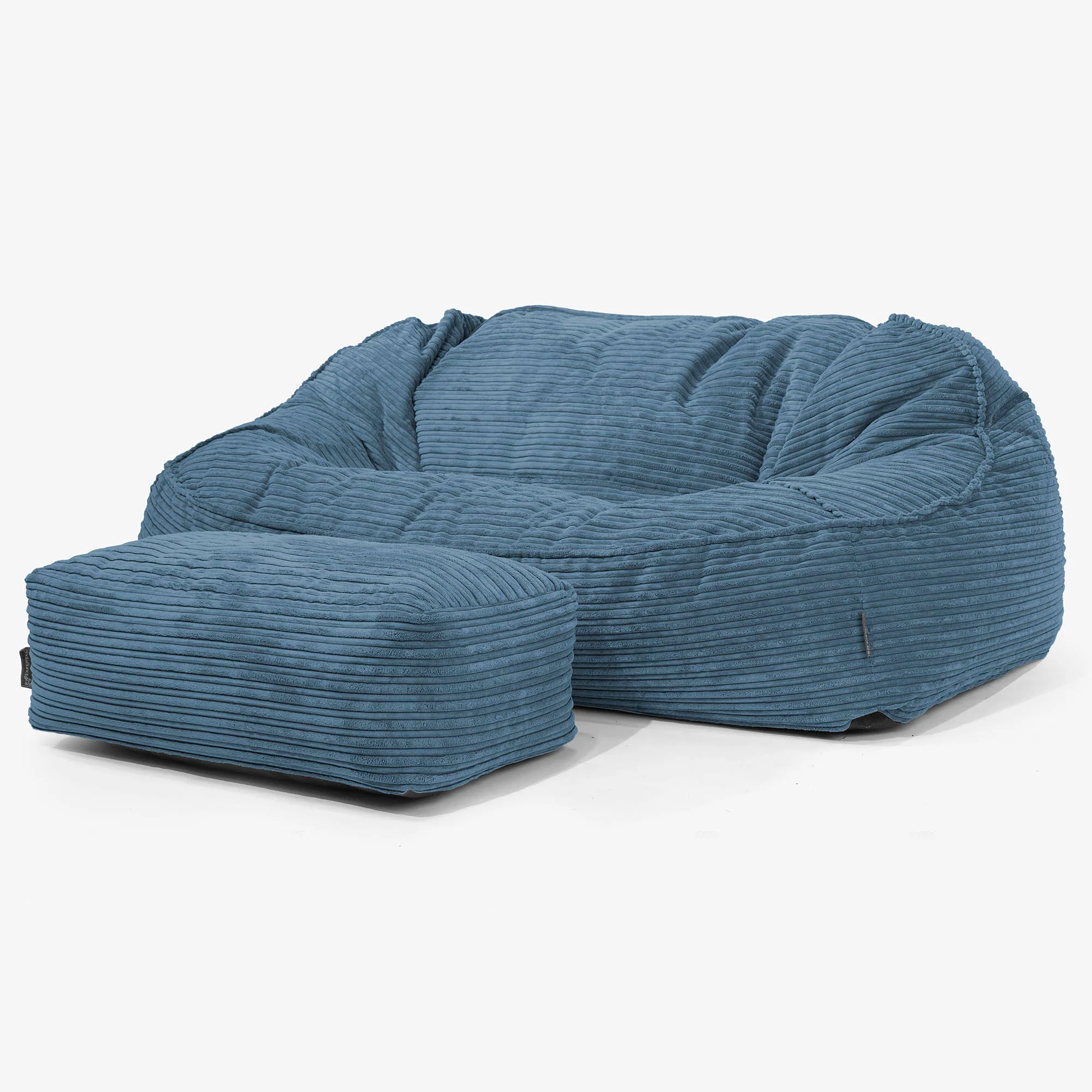 Sloucher Oversized Sittsäckssoffa - Klassisk Manchestertyg Marinblå - Image 2