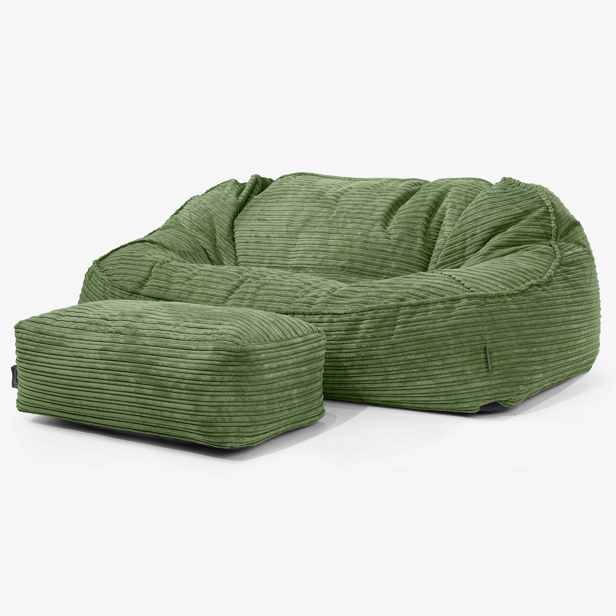 Sloucher Oversized Sittsäckssoffa - Klassisk Manchestertyg Skogsgrön - Image 2