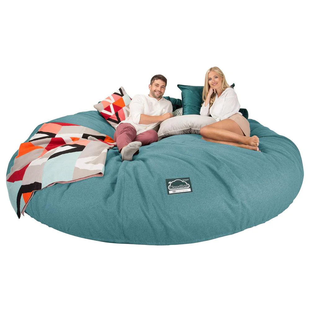 Titanic Saccosäcksoffa XXXXXL C5000-L, CloudSac Memoryskum - Interalli-ull Cyan - Image 4