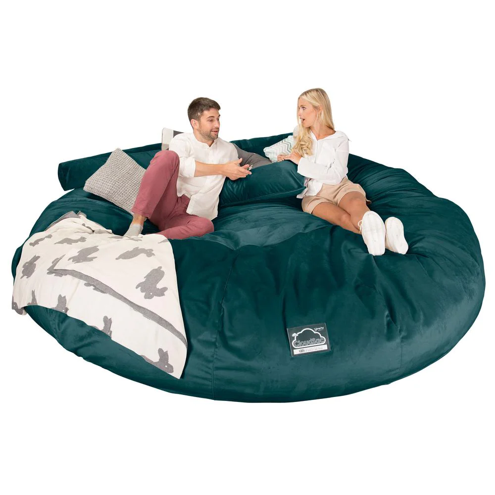 Titanic Saccosäcksoffa XXXXXL C5000-L, CloudSac Memoryskum - Sammet Teal - Image 3
