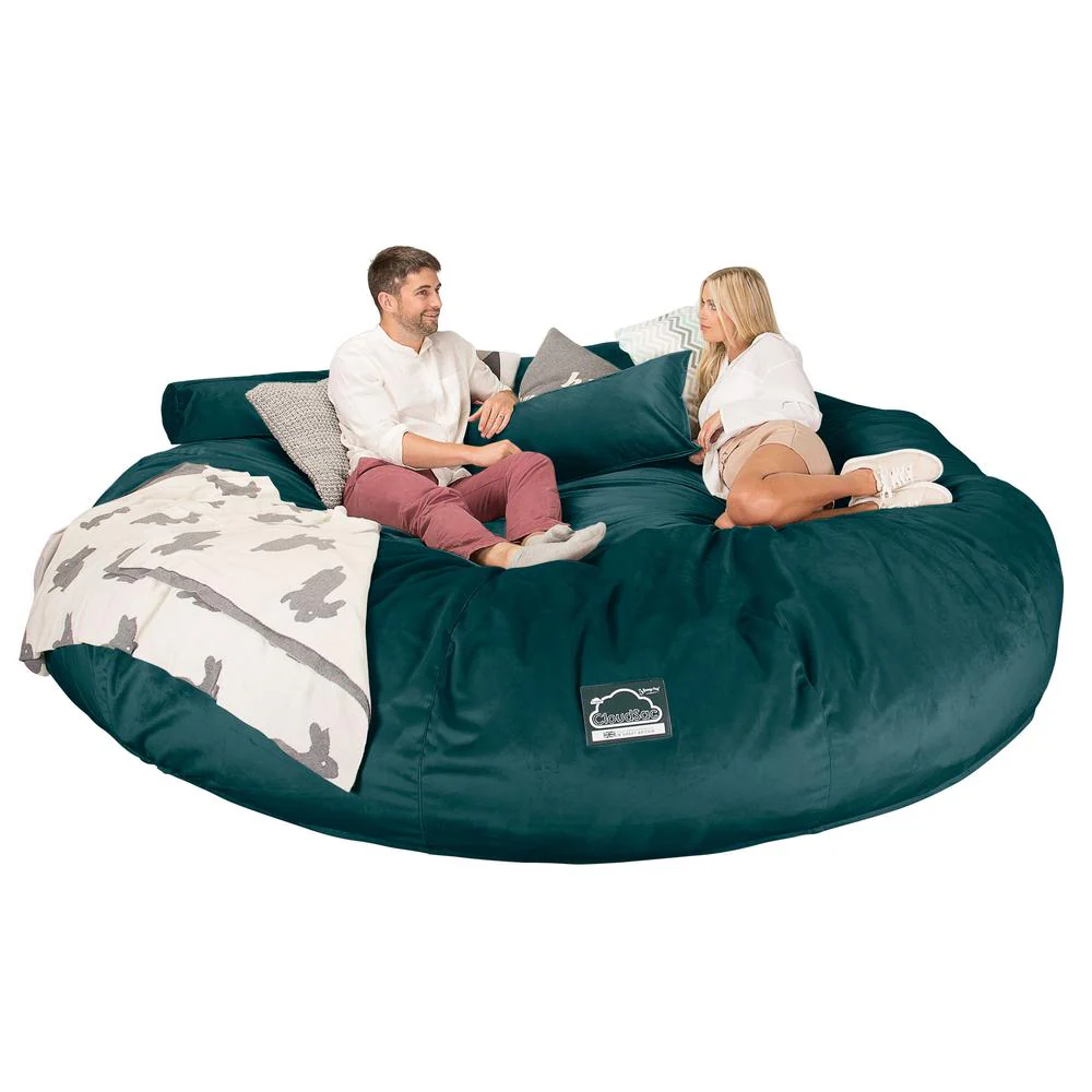 Titanic Saccosäcksoffa XXXXXL C5000-L, CloudSac Memoryskum - Sammet Teal - Image 4