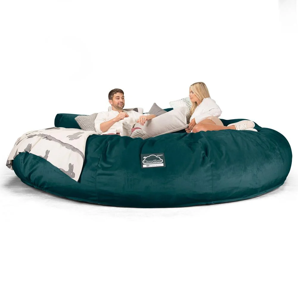 Titanic Saccosäcksoffa XXXXXL C5000-L, CloudSac Memoryskum - Sammet Teal - Image 5